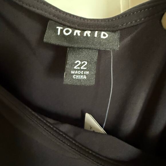 Torrid Womens Jumpsuit Sz 22 Black Studio Knit One Shoulder Ruched NEW - Picture 6 of 8